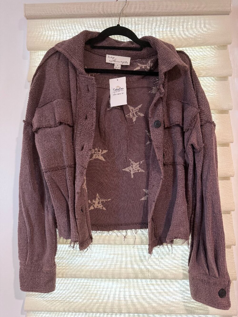 Vintage Havana distressed button-up jacket (size L)